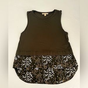 Michael Kors Sleeveless Top - Dark Green / Florals M